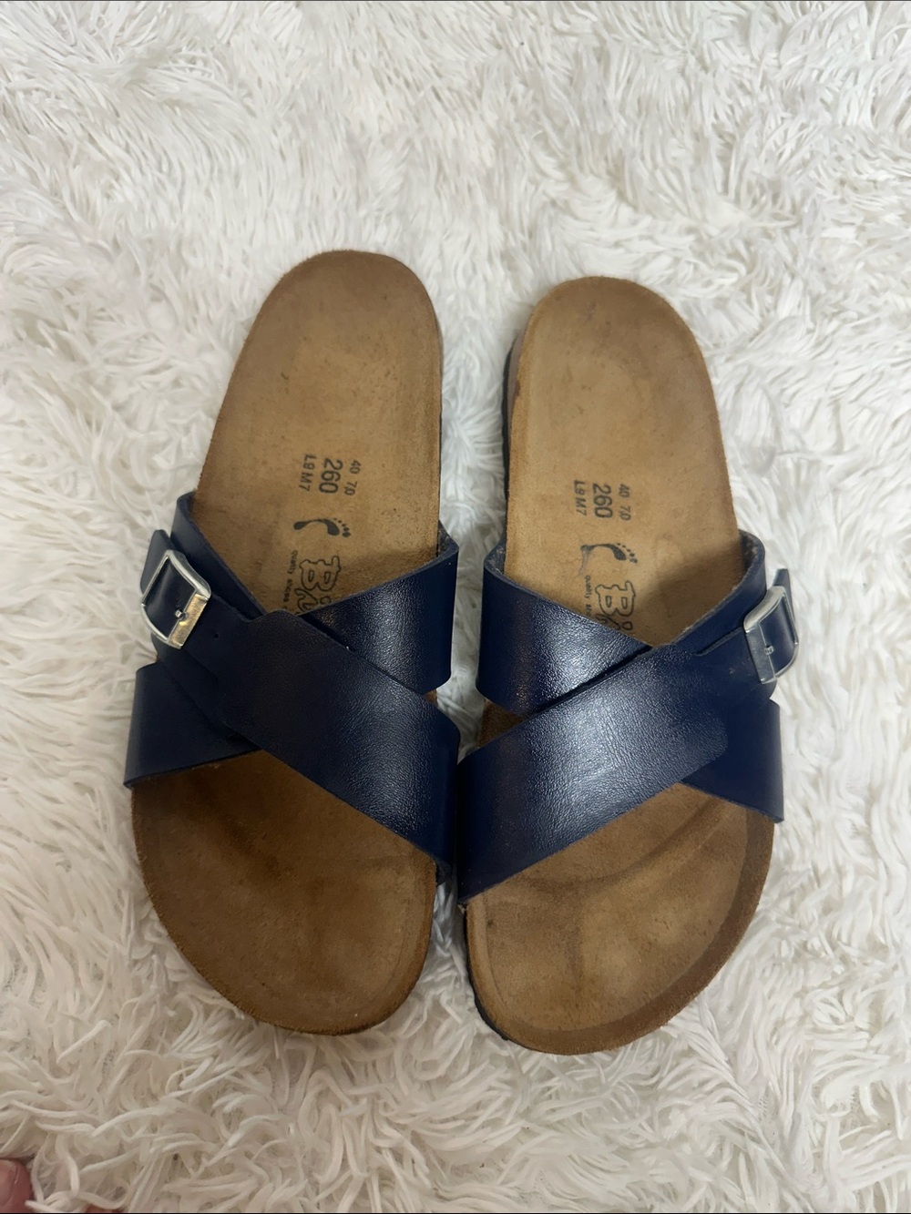Birki’s by Birkenstock Navy Blue Cross-Strap Sandals